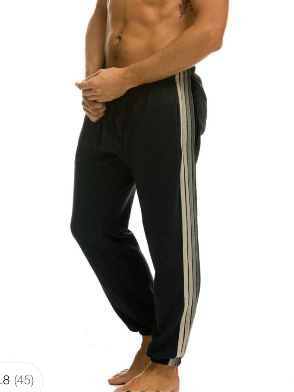 AVIATOR NATION NWT 5 STRIPE SWEATPANTS - CHARCOAL // GREY LARGE w/POCKETS